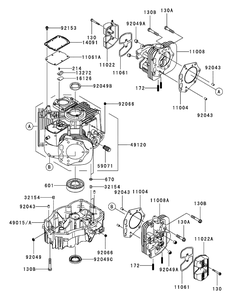 Kawasaki Fx850v-As00 Cylinder And Crankcase Diagram and Parts List for M60-KW (53AI8CT6050-31HP-OHV)(2010) Cub Cadet Lawn Tractor